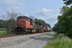 CN 5663 Rolls a freight south along the Ex Ic mainline.